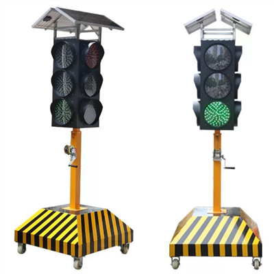 太阳能移动红绿灯 移动式太阳能红绿灯指示灯 可升降临时交通信号灯四面三灯